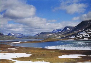 Scandinavisch Hoogland vanaf de Kungsleden (Koningspad)