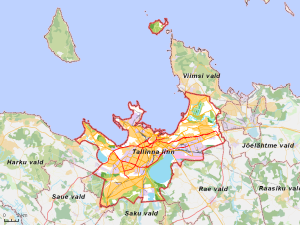 Kaart van Tallinn en omgeving...