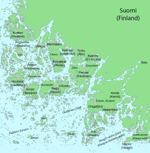 Kaart van de Finse Archipel