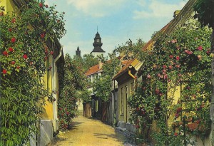 Vykort Visby, Fiskargränd, foto G Gådefors 09-6155, Ultraförlaget, poststämpel 1980