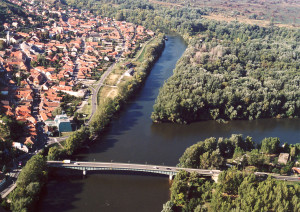 Samenvloeiing van de Bodrog in de Tisza bij Tokaj...