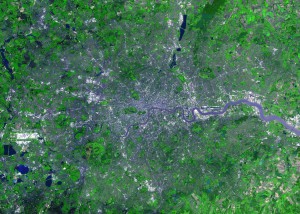 Luchtfoto van Groot-Londen...