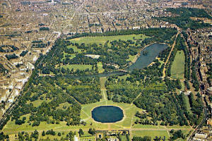 Luchtfoto van Hyde Park...