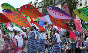 Street artists during the Galway Arts Festival in July...