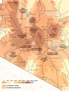 Centraal Hoogland met mount Kenia en de Aberdares...