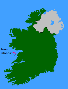 Location of the Aran islands...