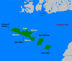 Map of the Aran islands...