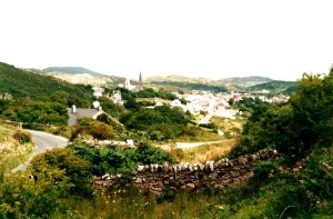 View over Clifden, the Twelve Bens and the Connemara...