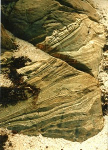 Layers are visible in these rocks...