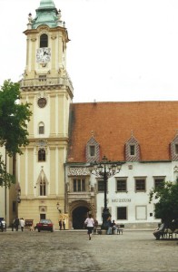 Old Town square of Bratislava...
