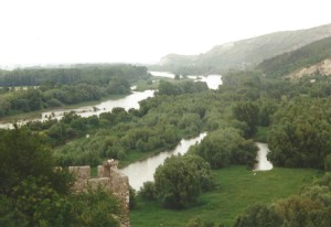 View over across the Danube and Morave rivers...