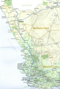 Route van Kaapstad langs de Cederbergen, door Namaqualand naar Springbok en Okiep...